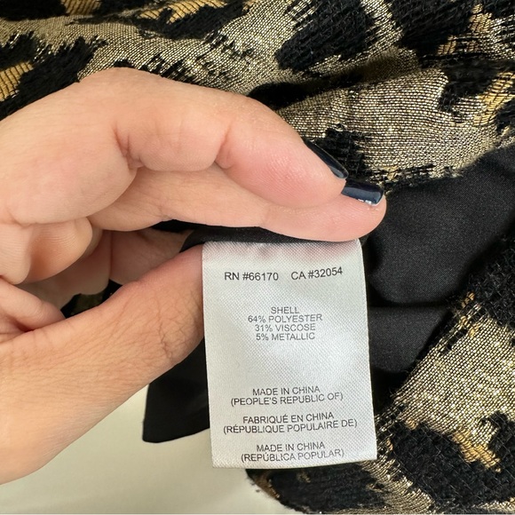 Anthropologie Hutch Metallic Leopard Jacquard Blouse - Picture 7 of 11